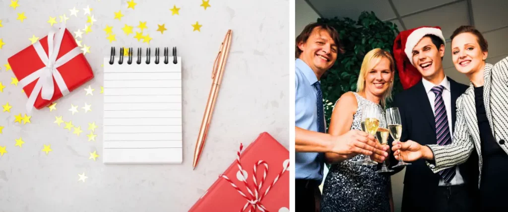 Préparation des fêtes de fin d'année dans une entreprise