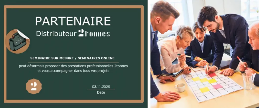 Participants en équipe prenant part à un atelier 2tonnes sur la transition écologique