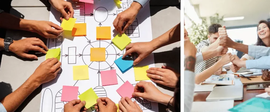 Atelier de team building en entreprise favorisant la collaboration, l’intelligence collective et la cohésion d’équipe