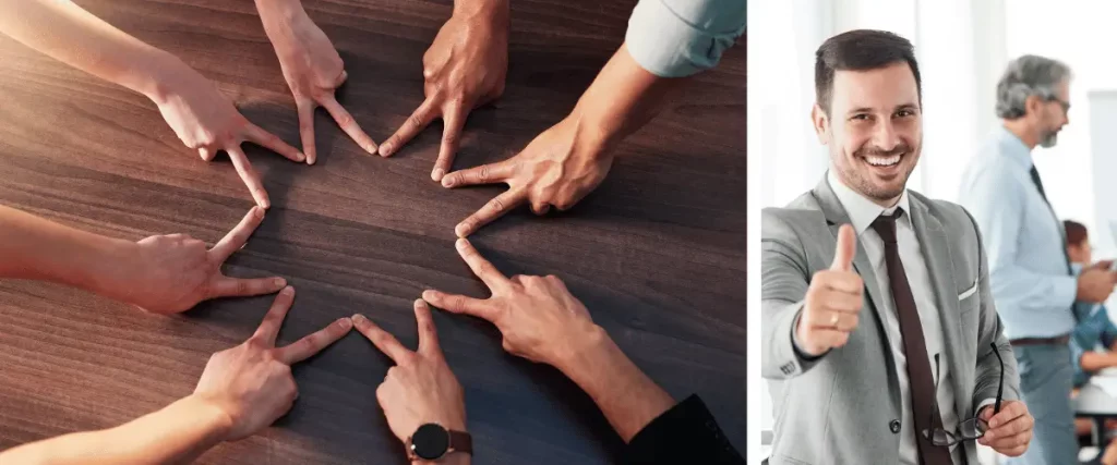 2 visuels representant des employés heureux et épanouis qui apprécient les événements organisés par leur entreprise